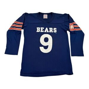 Vintage Chicago Bears Jersey Boys Youth Large Blue NFL Football Rawlings 80s